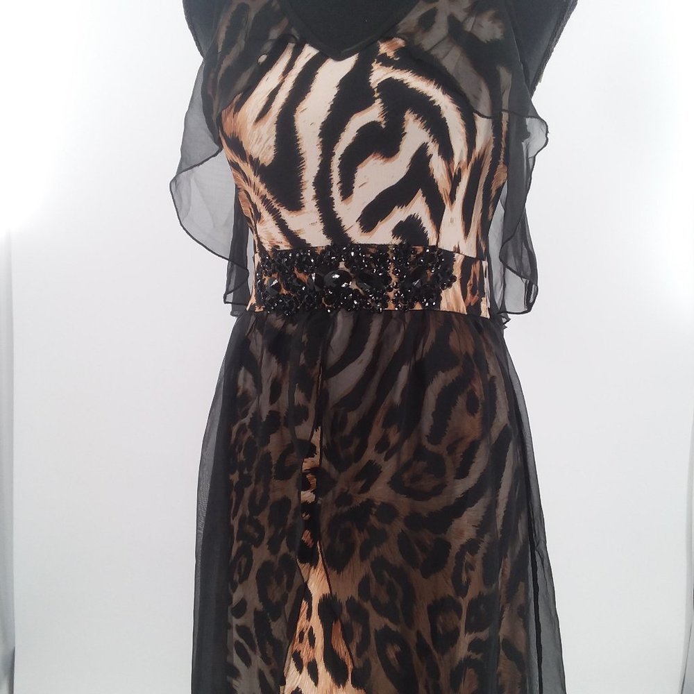 Miss Morena Animal Print Gown Size Small NWT